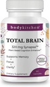 Body Kitchen Total Cerveau Supplément, soutient la mémoire accrue, la concentration et la clarté avec Bacopa, fruits de café et baies de cerveau, testés cliniquement, Caps de légumes, 60 comte