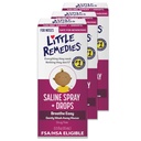 Little Remedies Stérile Baby Saline Spray et gouttes nasales, sans danger pour les nouveau-nés pour soulager les nezes farcies et sèches, 0,5 Fl Oz, boîte de 3