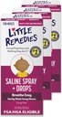 Little Remedies Stérile Baby Saline Spray et gouttes nasales, sans danger pour les nouveau-nés pour soulager les nezes farcies et sèches, 0,5 Fl Oz, boîte de 3