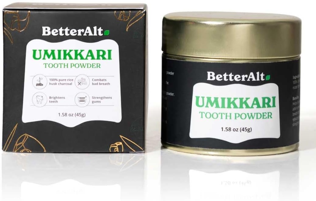 Mieux Alt Umikkari Poudre de charbon de 45 g Fabriqué avec du riz Husk.