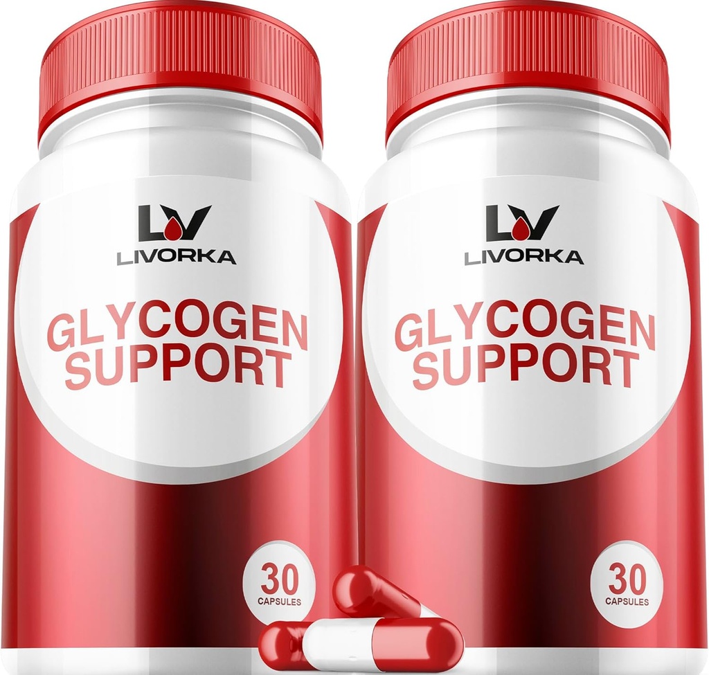 2 Pack - Glycogen Support, Glycogen Control Advanced Formula, Glycogen Capsules, Glycogen Fix avec des ingrédients puissants, 30 Capsules par bouteille pendant 60 jours