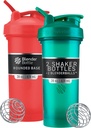 Bouteilles de mélange Classic V2 Bouteille de Shaker Parfaite pour Shakes protéiques et préentraînement, 28-Ounce (2 Pack), Rouge, Vert