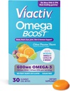Viactiv Omega 3 Fish Oil Gummies. EPA DHA Supplement for Heart Health and Brain Health, 30 Sugar Free Gummy Vitamins, 1pc Serving