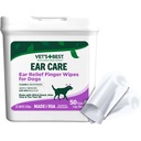 Wipes doigts de soulagement de l'oreille de Vet, Wipes doigts nettoyant l'oreille pour chiens, apaisements et désodorisants, 50 Wipes de chien jetable