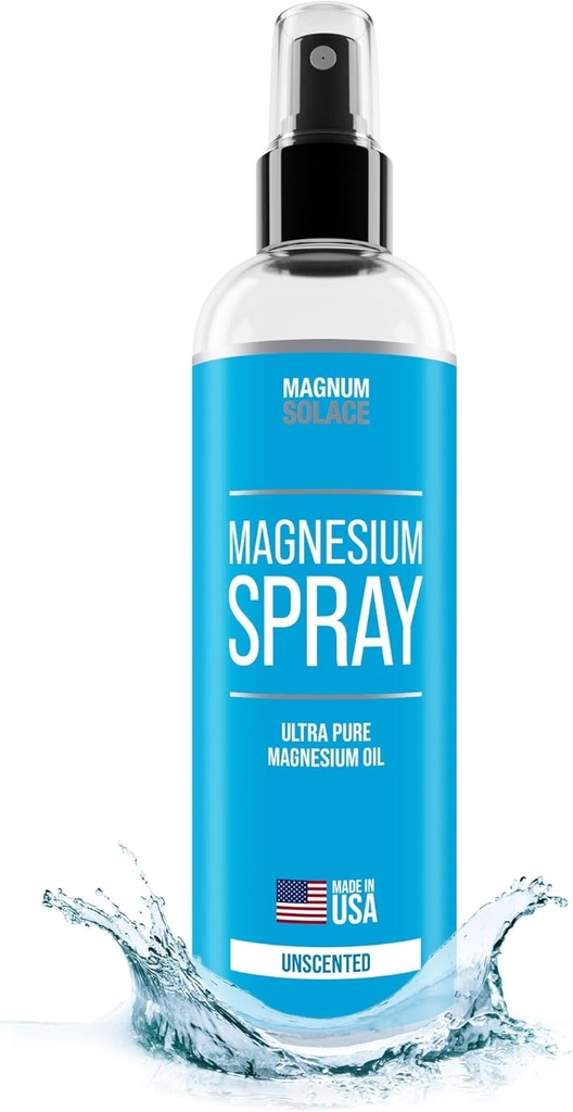 Spray à l'huile de magnésium pur - La plus forte force avec un soulagement apaisant instantané - Appliquer sur les pieds ou les jambes la nuit, Fabriqué aux États-Unis, 6 oz