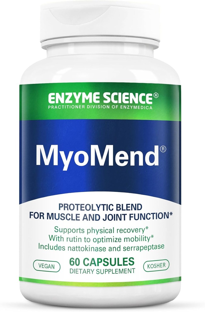 Enzyme Science Myomend, 60 Capsules – Soutien musculaire et articulaire – Formulé avec Bromelain et Rutin – Supplément Santé enzymatique – Vegan et Kosher