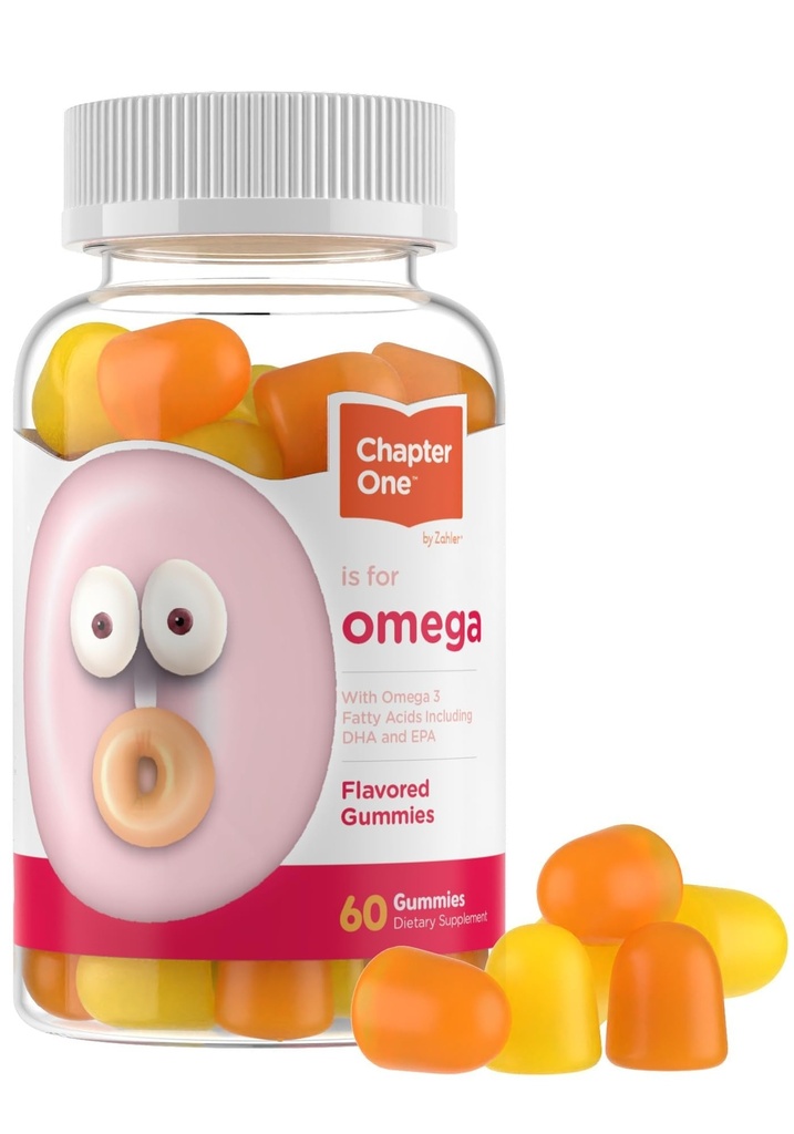 Zahler - Chapitre Un Omega 3 Gummies pour les enfants (60 comte) - Pas d'huile de poisson, casher, avec Omega 3-6-9, EPA & DHA