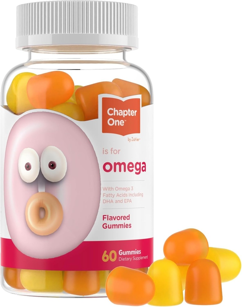 Zahler - Chapitre Un Omega 3 Gummies pour les enfants (60 comte) - Pas d'huile de poisson, casher, avec Omega 3-6-9, EPA & DHA