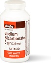 Rugby Sodium Bicarbonate 325 mg Comprimés antiacides - Relief for Heartburn, Sour Stomach & Indigestion, 1000 Nombre (1-Pack)