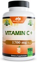 NaturaLife Labs Vitamine C avec vitamine D3, Zinc, Elderberry & Ginger Root – 1 700 mg par portion – 100 capsules, végétalien, non-OGM, sans gluten