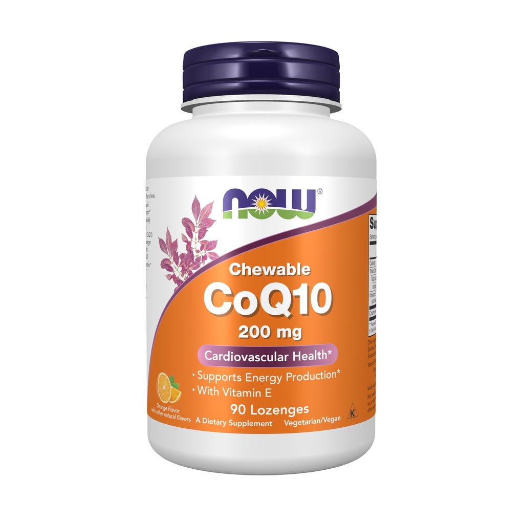 MAINTENANT Compléments alimentaires, CoQ10 200 mg, Classe pharmaceutique, Forme All-Trans produite par Fermentation, 90 Lozenges