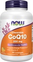 MAINTENANT Compléments alimentaires, CoQ10 200 mg, Classe pharmaceutique, Forme All-Trans produite par Fermentation, 90 Lozenges
