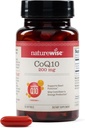 NatureWise CoQ10 200mg Softgels, High Potency Ubiquinone - Coenzyme Q10 Supplement - Antioxidant for Heart Health + Energy - Vegan, Non-GMO, Gluten-Free - 30 Count[1-Month Supply]