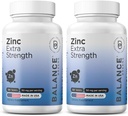 Zinc 50mg, 120 comprimés végétariens - Soutien immunitaire, favorise la santé de la peau et la guérison des plaies, la force supplémentaire, ultra-absorbable (paquet de 2)