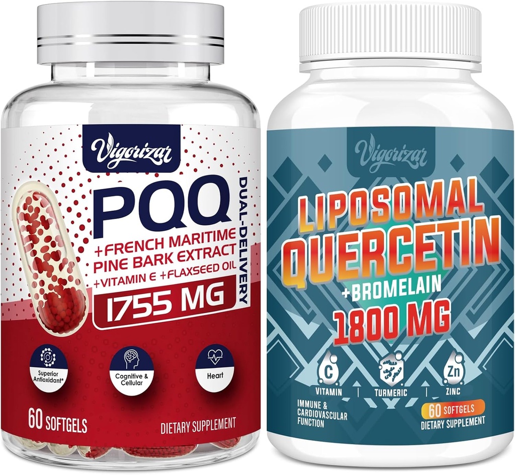 Birsppy Vigorizar Extrait français d'écorce de pin Maritime avec double livraison + 1600 MG Quercetin liposomique Phytosome