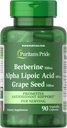 Pride de Puritan Berberine, acide alpha lipoïque et graines de raisin, favorise le soutien antioxydant, 90 capsules végétales