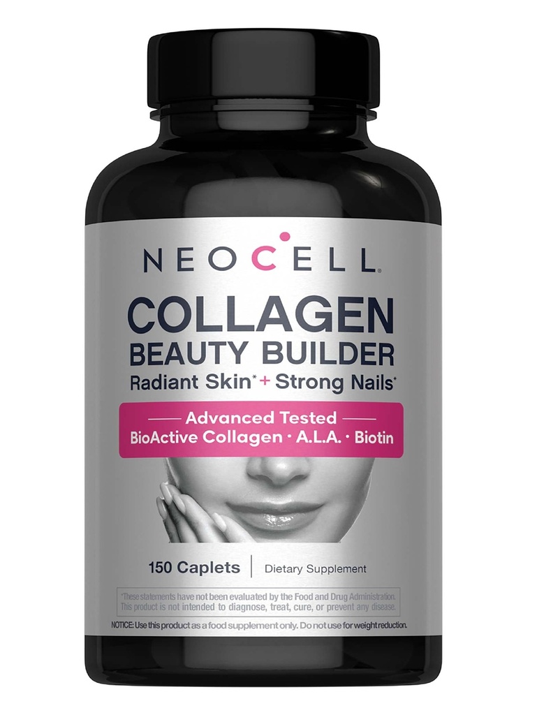 NeoCell Collagen Beauty Builder avec l'acide hyaluronique et la biotine, la peau, les cheveux et les ongles Supplément, Comprend les antioxydants, Comprimé, 150 Compte, 1 bouteille