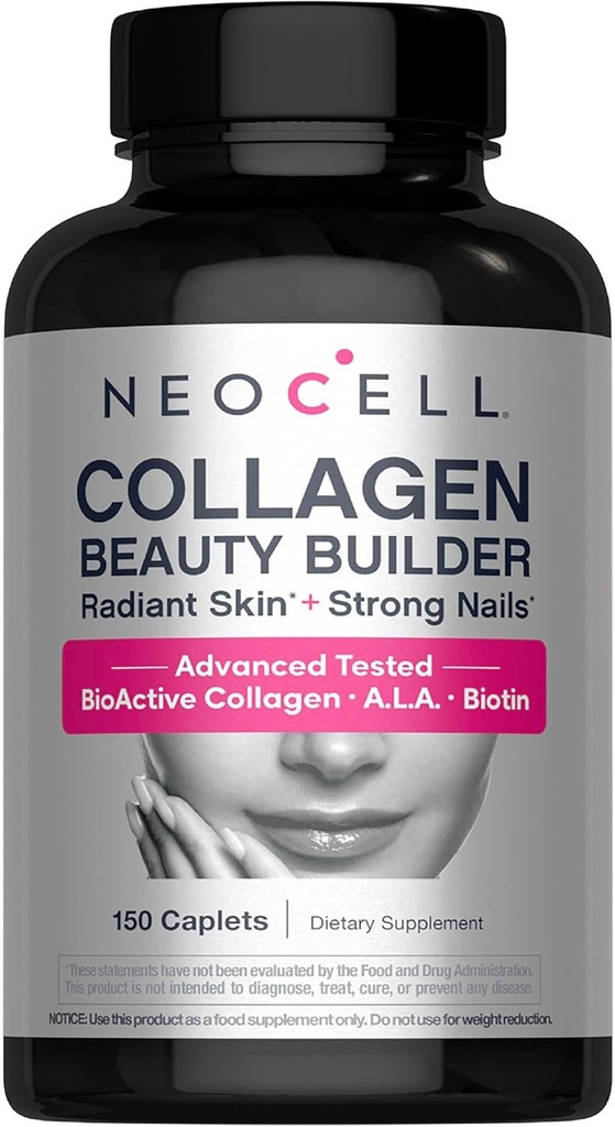 NeoCell Collagen Beauty Builder avec l'acide hyaluronique et la biotine, la peau, les cheveux et les ongles Supplément, Comprend les antioxydants, Comprimé, 150 Compte, 1 bouteille