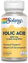 Capsules d'acide folique SOLARAY, 1360mcg
