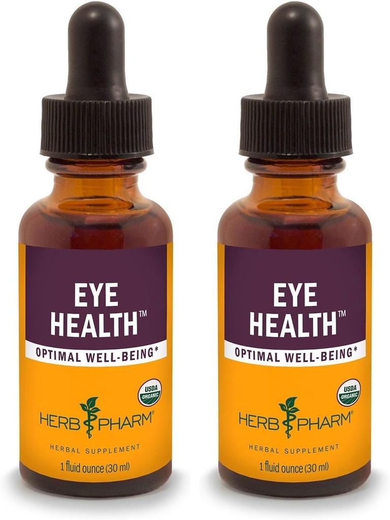 Herb Pharm Eye Formule à base de plantes liquides avec extraits de bilberry et de goji - 1 once (paquet de 2)