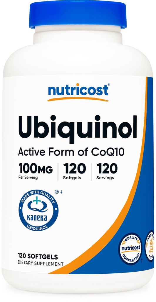Nutricost Ubiquinol Softgels (120 Softgels) 100 mg par portion - Superior Absorption Antioxydant.
