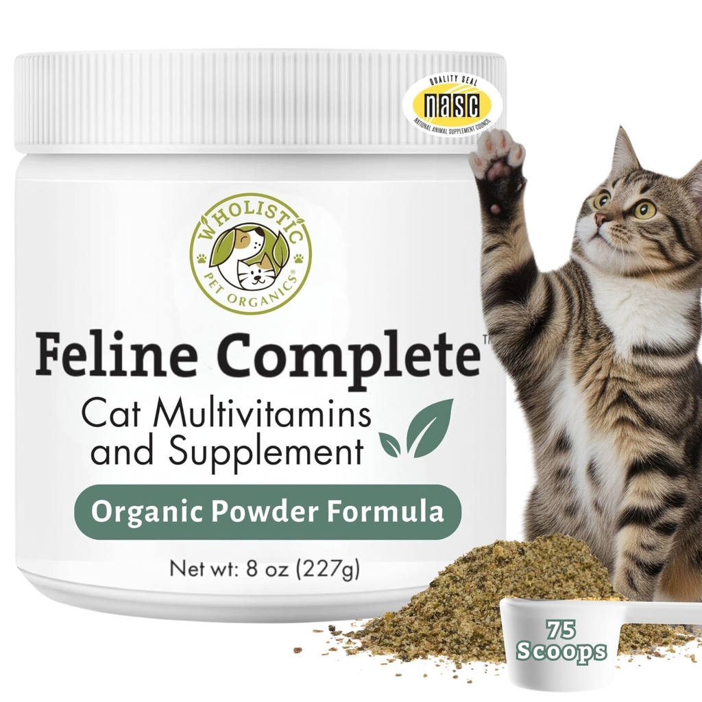 Épice biologique complet - 8 Oz - Poudre multivitamine et probiotique pour chats - Alimentation naturelle pour chats et soutien digestif