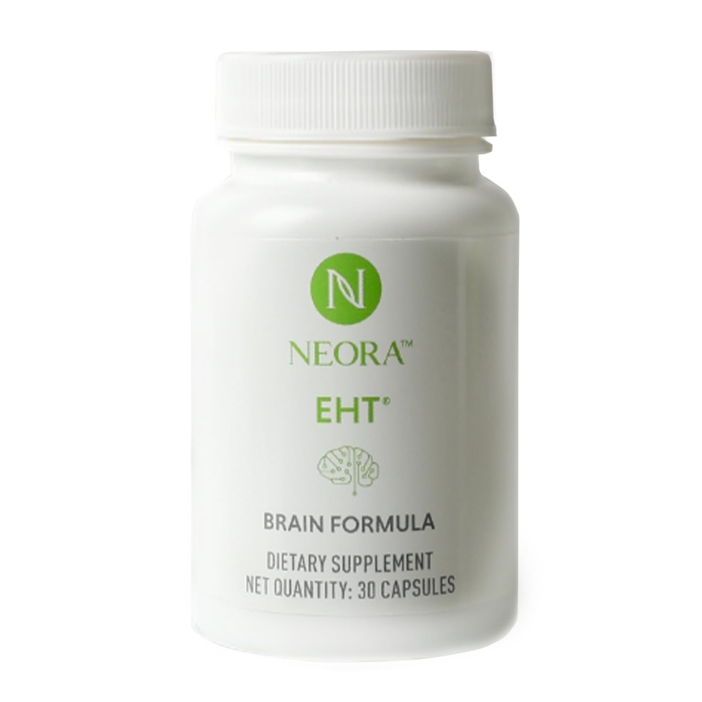 NEORA EHT - Formule Cerveau avec Extrait EHT, B6, B12, D, Alpha acide lipoïque, Huperzine-A pour la mémoire, focus, santé cognitive - 30 capsules