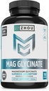 Zhou Magnésium Glycinate - Supplément Glycénate Mag pur pour les hommes et les femmes, Aide naturelle au sommeil, Soutien de santé cardiaque, Relaxation musculaire et Vitalité - 180 Capsules Vegan Friendly