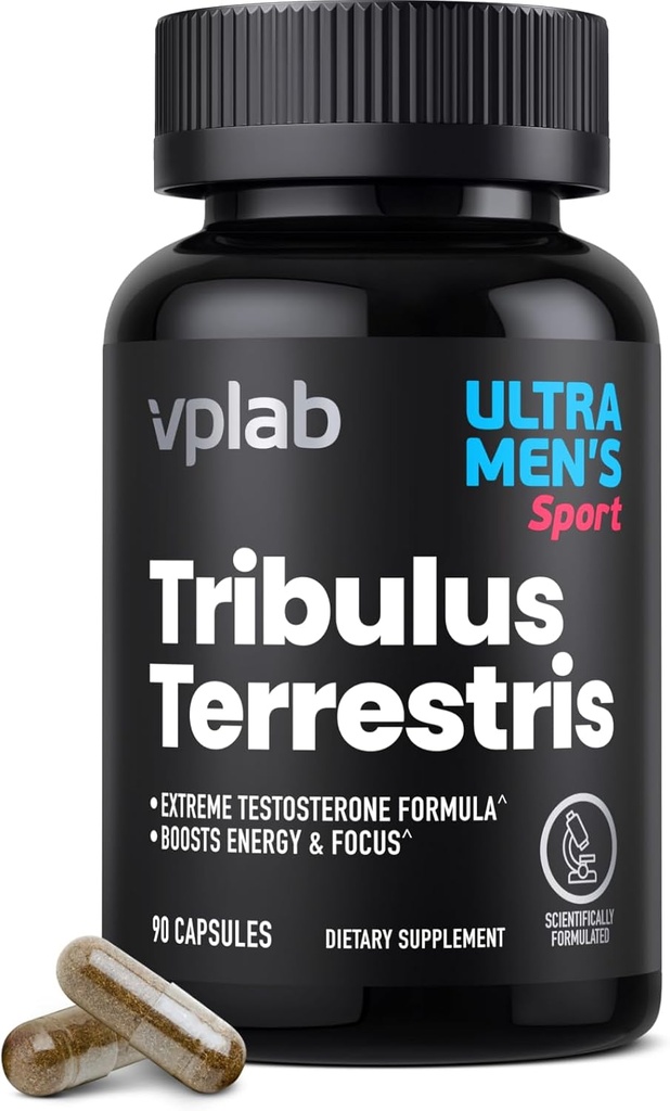 VPLab Ultra Tribulus Terrestris pour hommes - Supplément multivitaminique quotidien pour hommes avec Tribulus Terrestris Extract et Zinc - Supporte les niveaux et le système immunitaire, 90 capsules