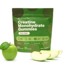 Gommies de créatine 5g Monohydrate + Taurine & B12 - Sans sucre, végétalien, sans gluten - Pommes vertes - 120 Compte (30 portions) pour la force, l'énergie et la concentration