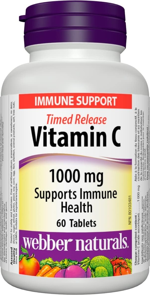 Webber Naturals Vitamin C Timed Release 1,000 mg, 60 Tablets