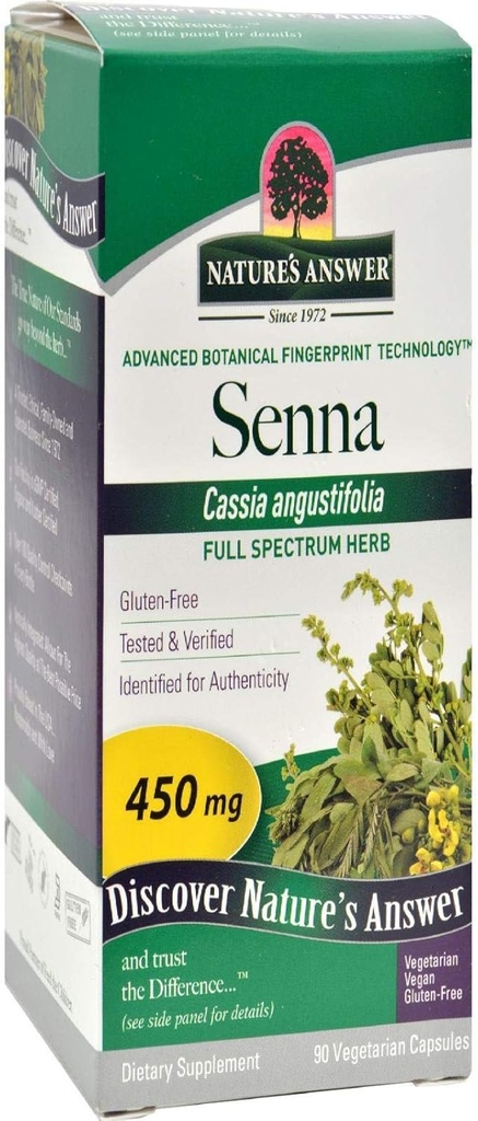 Nature's Answer Senna Leaf | Dietary Supplement | Promotes Digestive Health | Vegan, Gluten-Free & Kosher Certified | Vegetarian Capsules 90ct