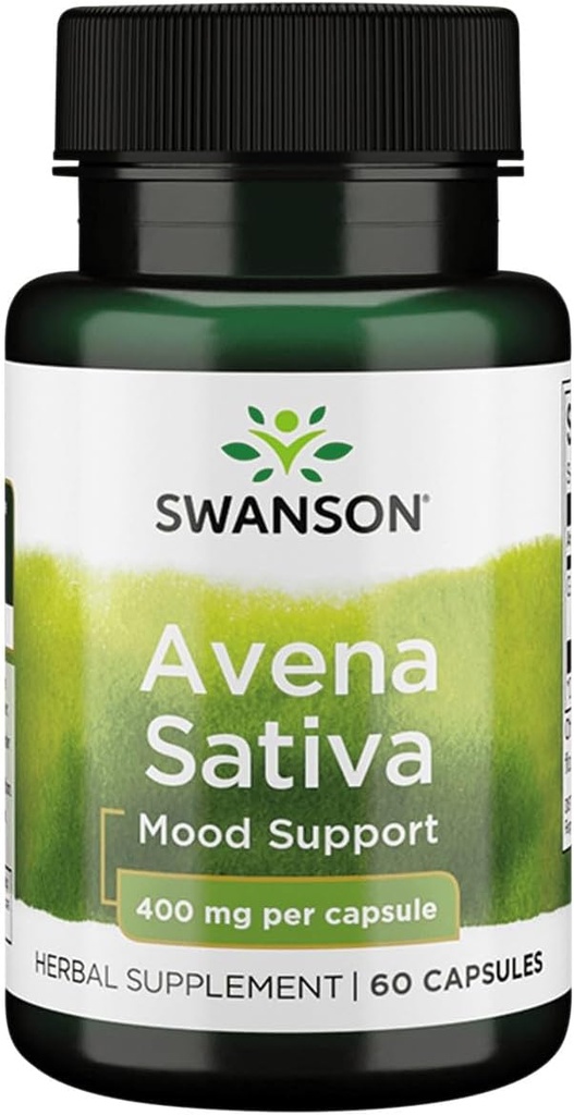Swanson Full Spectrum Avena Sativa (Green Oat Grass) - Herbal Supplement Promoting Nervous System Health - Natural Formula Supporting Overall Wellness - (60 Capsules, 400mg Each)