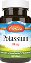 Carlson - Potassium, 99 mg, favorise la santé nerveuse et la fonction musculaire, 100 comprimés
