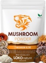 Extrait de poudre de champignons Tigre 7 - 3,5 oz (100g) Mélange d'ingrédients naturels - Lions Mane, Turquie Tail, Maitake, Shiitake, Reishi, Chaga & Cordyceps