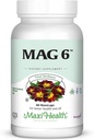 Magnésium B6 Mag 6 Magnésium Glycinate avec vitamine B6 Promouvoir la minéralisation saine des os, soutenir la fonction nerveuse et musculaire, métabolisme énergétique - non-OGM, végétalien, sans gluten, sans casher 60 capsules