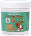 Wipes pour les yeux d'animaux de compagnie CuteBone 120 Compte - Wipes de nettoyage des yeux doux et apaisants pour chiens et chats, élimine la dîme, les staines et les débris, prévient les infections oculaires, ingrédients naturels, sûr et facile à utiliser