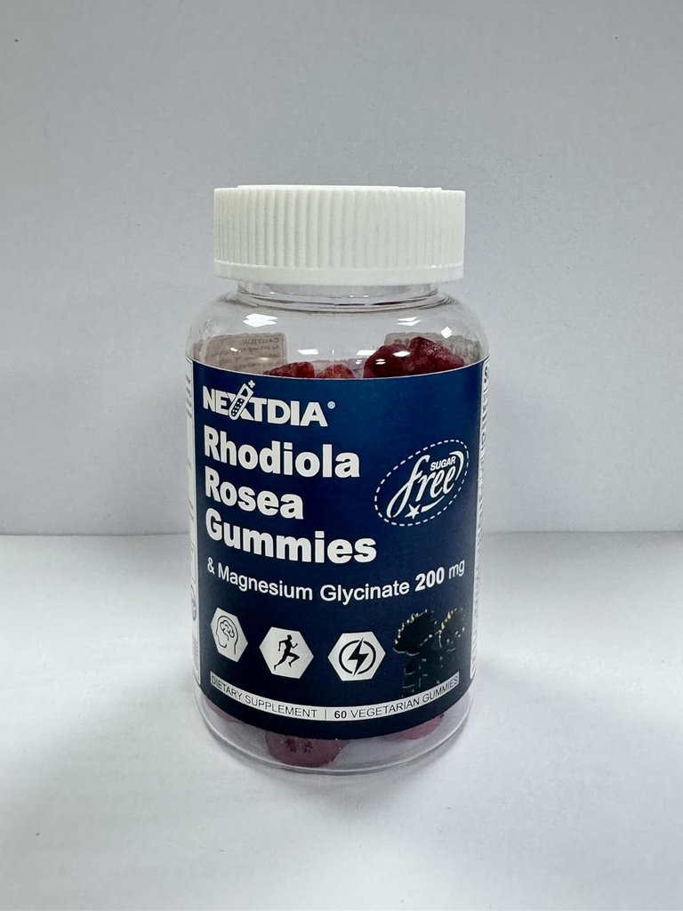 Sugar Free Rhodiola Rosea 500 mg Gummies Supplement w/Magnesium, Ashwagandha