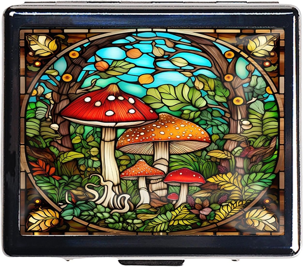 Organisateur de pilules de voyage Boîte à pilules en métal de 7 jours avec miroir et 8 compartiments