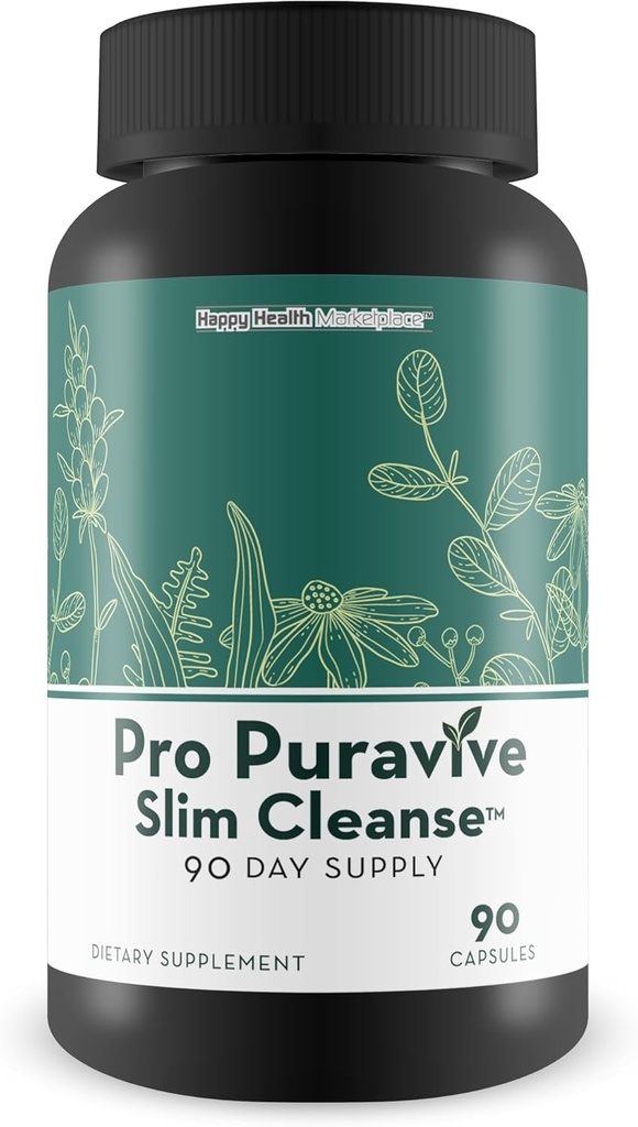Pro Puravive Slim Cleanse - 90 jours d'approvisionnement - Notre meilleur nettoyage de détox corps complet doux - nettoyage de détox corps complet pour les femmes - nettoyage de détox corps complet pour les hommes - nettoyage de détox corps pour les femmes et les hommes