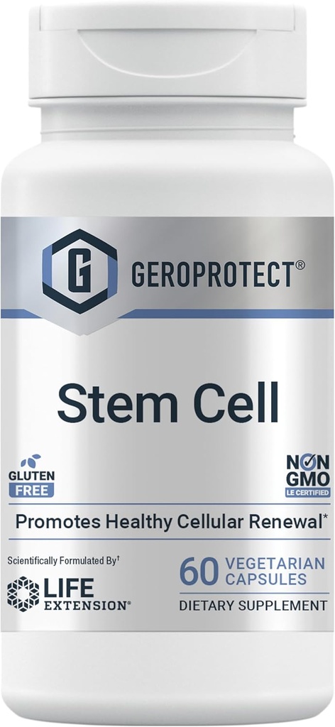Life Extension GEROPROTECT® Stem Cell, Promotes Healthy Cellular Renewal, kokum Extract, Trans-resveratrol, Gluten Free, Non-GMO, Vegetarian, 60 Capsules