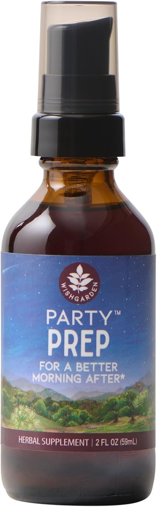 WishJarden Herbs Party Prep Better Morning After - Plant-Based Herbal Supplement w/Prickly Pear, Raisin japonais et Burdock soutient le métabolisme efficace de l'alcool, la désintoxication et la fonction hépatique, 2oz
