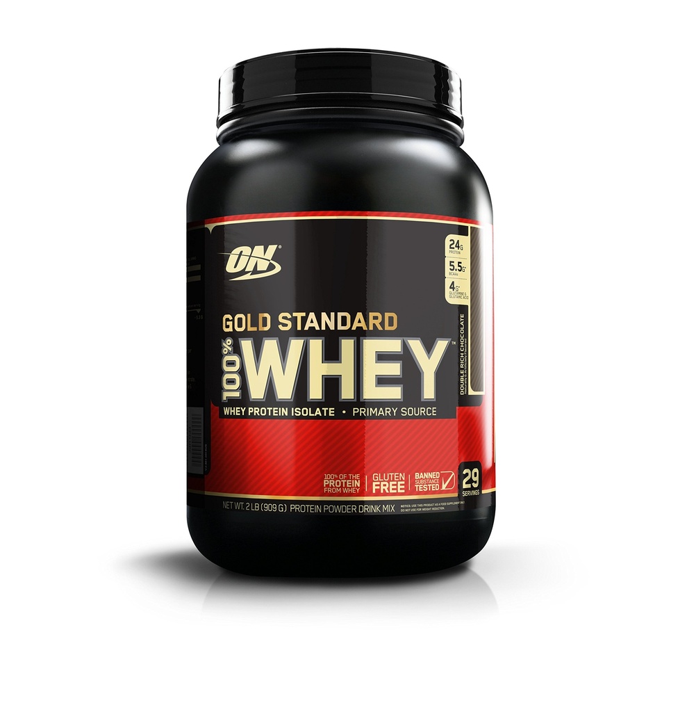 Optimum Nutrition Or Standard 100% poudre de protéines de lactosérum, chocolat double riche, 2 livres
