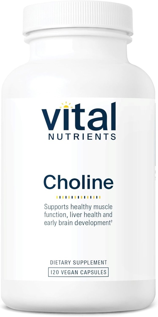 Nourriments vitaux Choline 550mg.com Suppléments de choline végétalien 100% RDA pour le développement neurologique et la santé*