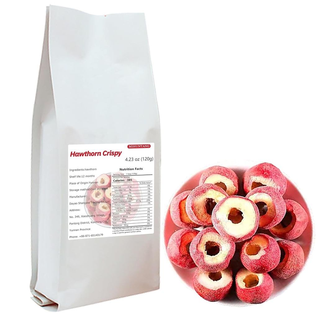 Hawthorn séché 4.23oz -Semelles creuses creuses Hawthorn Hawthorn-Sour, doux et croustillante -Thée d'Hawthorn