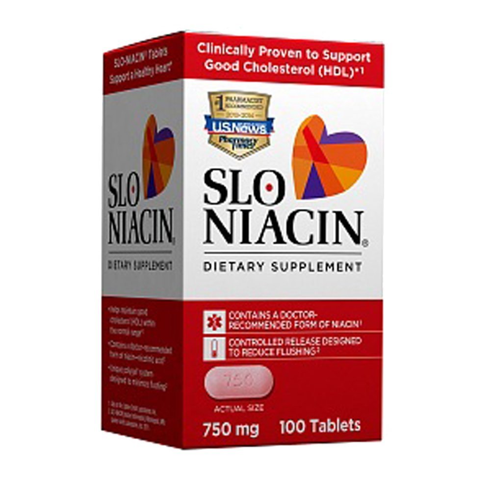 Slo-Niacine Polygel Niacine à libération contrôlée, 750 mg, 100 comprimés