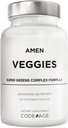 Amen Végéties, Végétaux quotidiens Supplément vitamines, Légumes Mélange végétalien et aliments entiers Verts crus Capsules multivitamines, Complexe de champignons, Superaliments, Minéraux, Nutriments végétaux verts, Non-OGM, 90 ct