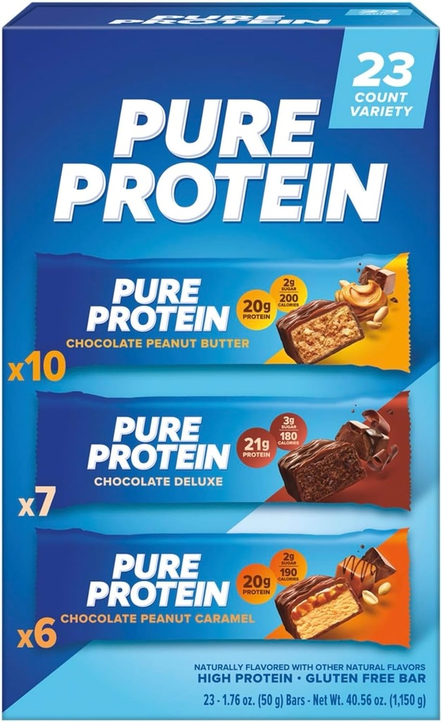 Pure Protein Bars, Variety Pack, 1.76 oz, 23-ct