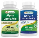 Meilleurs naturels Alpha acide lipoïque 600 mg et vitamine K2 (MK7) avec D3