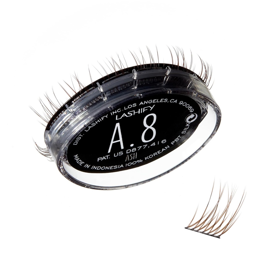 Lashify Amplify 8mm Gossamer Extensions de cils Recharge, Couleur du frêne, Bricolage faux cils pour un look naturel